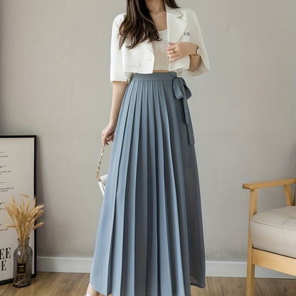 Caexine | Wide Leg Pleated Pants with Elegant Cut
