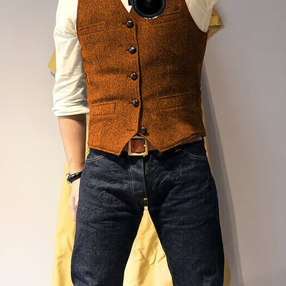 Zoltan | Vintage Herringbone Vest with Classic Style and Timeless Elegance