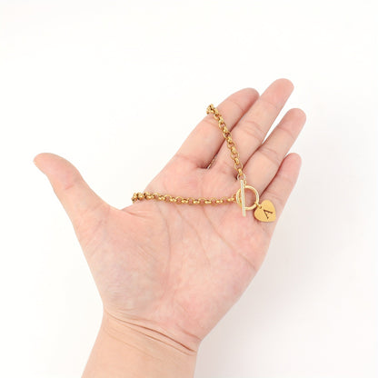 Maribel | Colorful Hollow Initial Heart Pendant Necklace with Chain Clasp