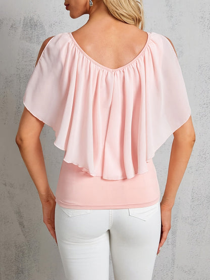 Adele | Elegant Off-Shoulder Pleated Blouse