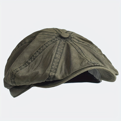 Kavento™ Vintage Octagonal Cotton Cap with Classic Visor
