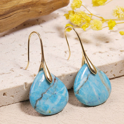 Mirea | Natural Stone Drop-Shaped Earrings with Elegant Style
