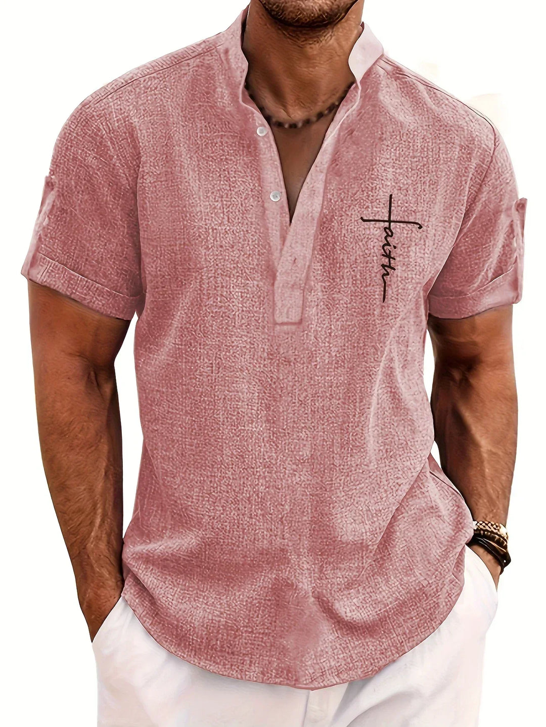 Hayes™ Elegant Short Sleeve High Collar Shirt