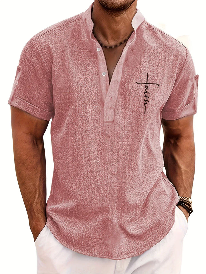Hayes™ Elegant Short Sleeve High Collar Shirt
