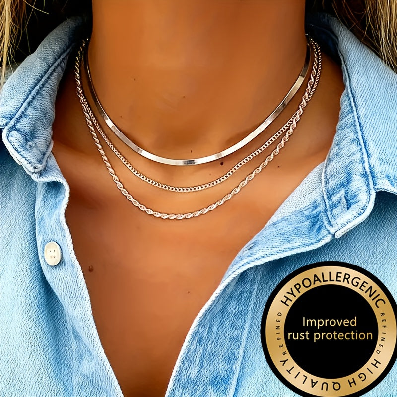 Winsley™ Elegant Three-Layer Necklace with Gold Finish