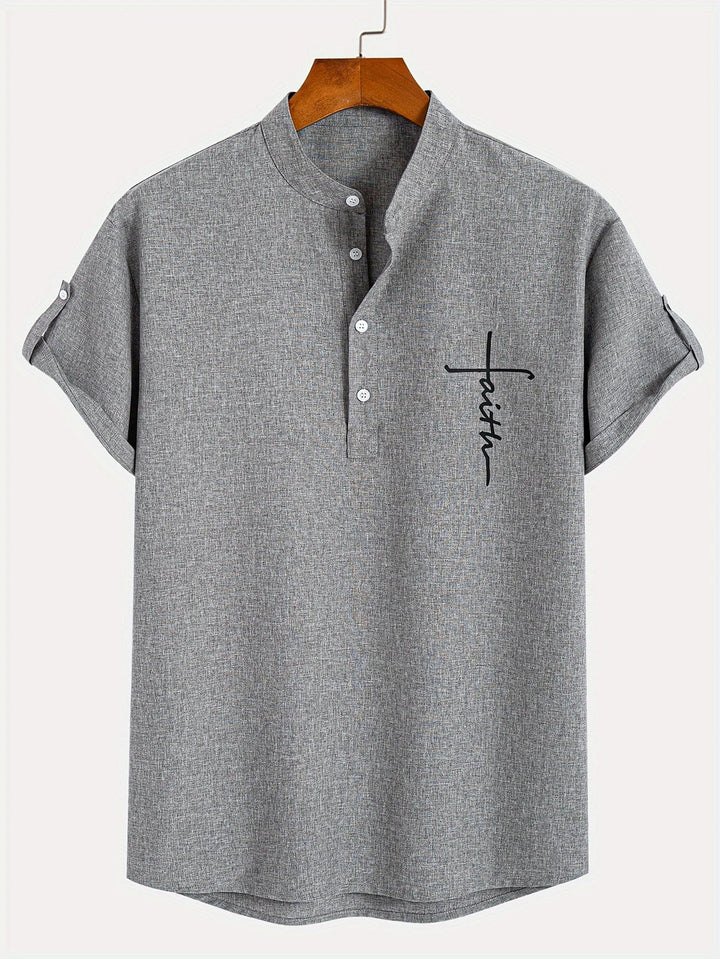 Hayes™ Elegant Short Sleeve High Collar Shirt