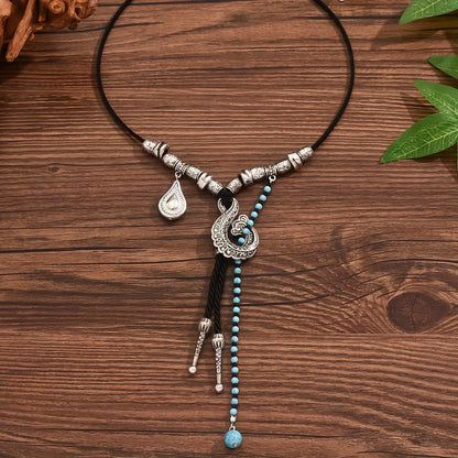Caterina | Geometric Bead Necklace with Vintage Bohemian Style
