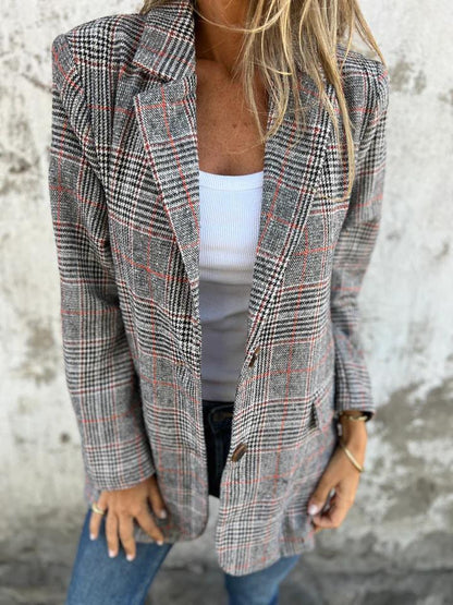 Melorae™ Blazer Casual Classic Checks