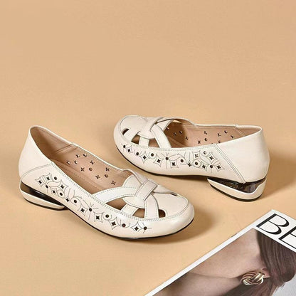 Janira | Leather Slip-On Shoes with Modern Cut Design