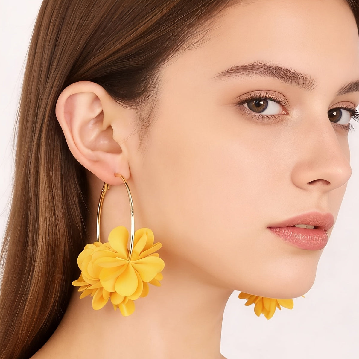 Harmony | Floral C-Shaped Earrings with Bohemian and Elegant Style