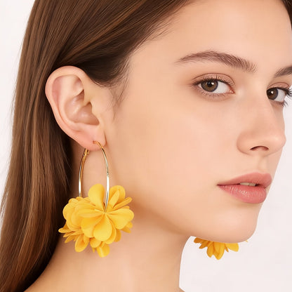 Harmony | Floral C-Shaped Earrings with Bohemian and Elegant Style