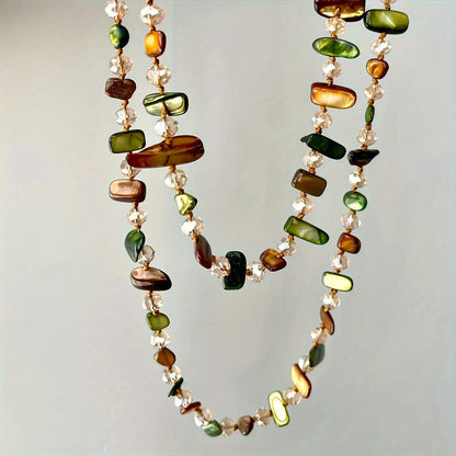 Brooklyn | Long Beaded and Shell Necklace with Natural Bohemian Style