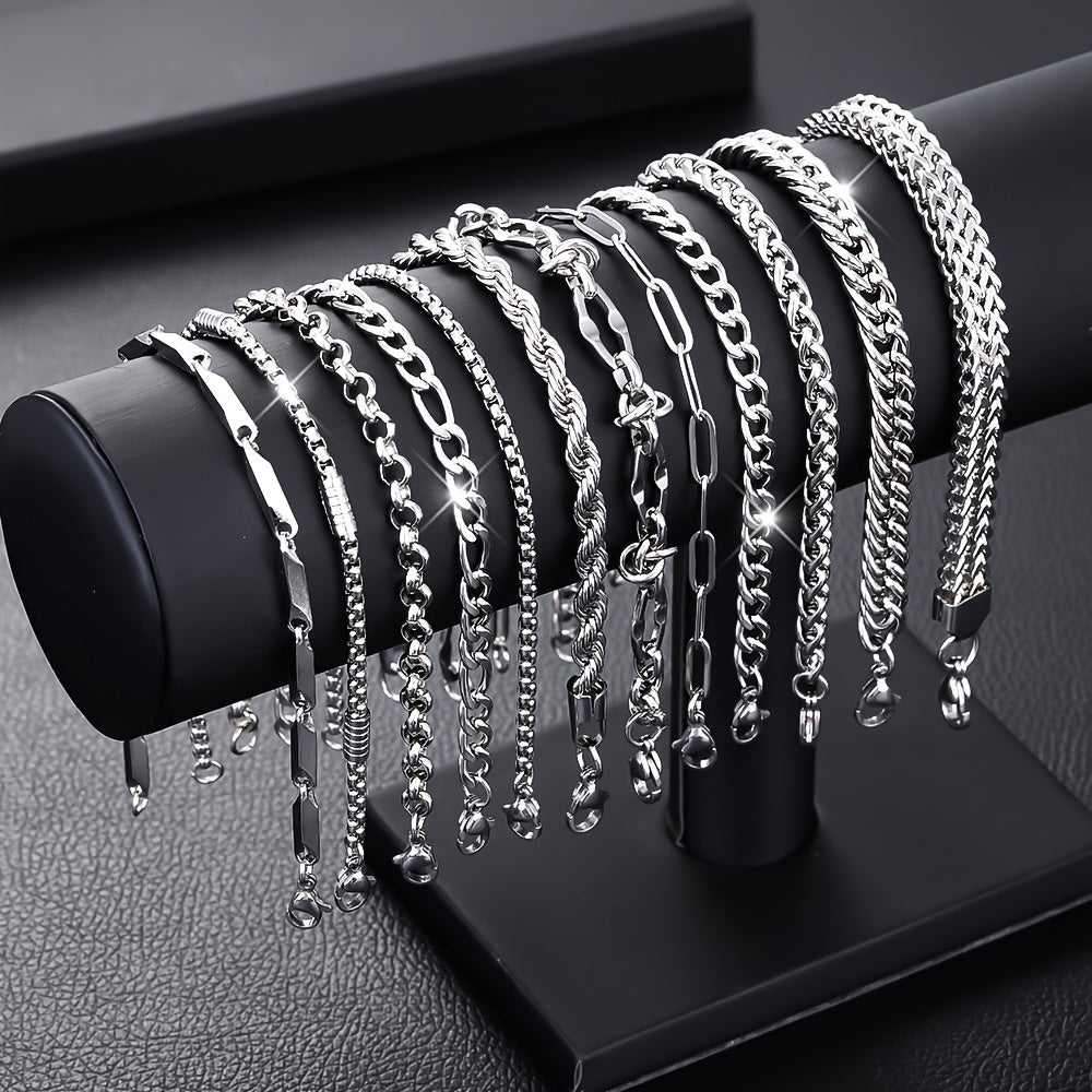 Stetson | Set of 10 Stainless Steel Bracelets with Minimalist and Versatile Style