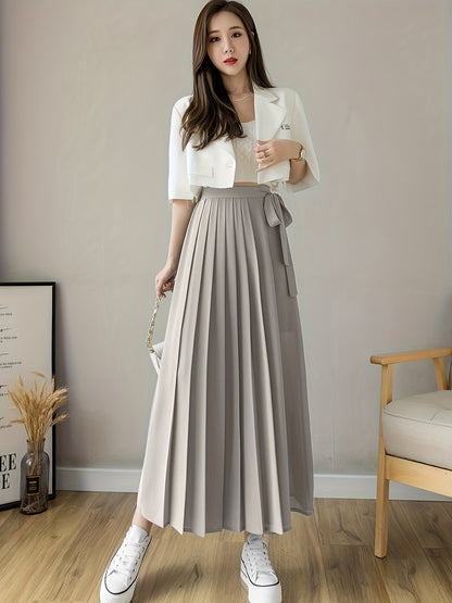 Caexine | Wide Leg Pleated Pants with Elegant Cut