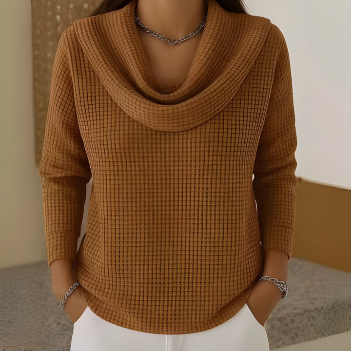 Zuri™ Soft Waffle Sweater with Elegant Neckline