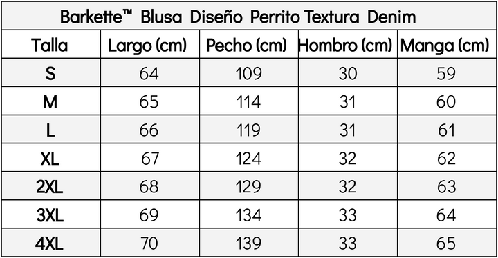 Barkette™ Dog Design Denim Texture Blouse