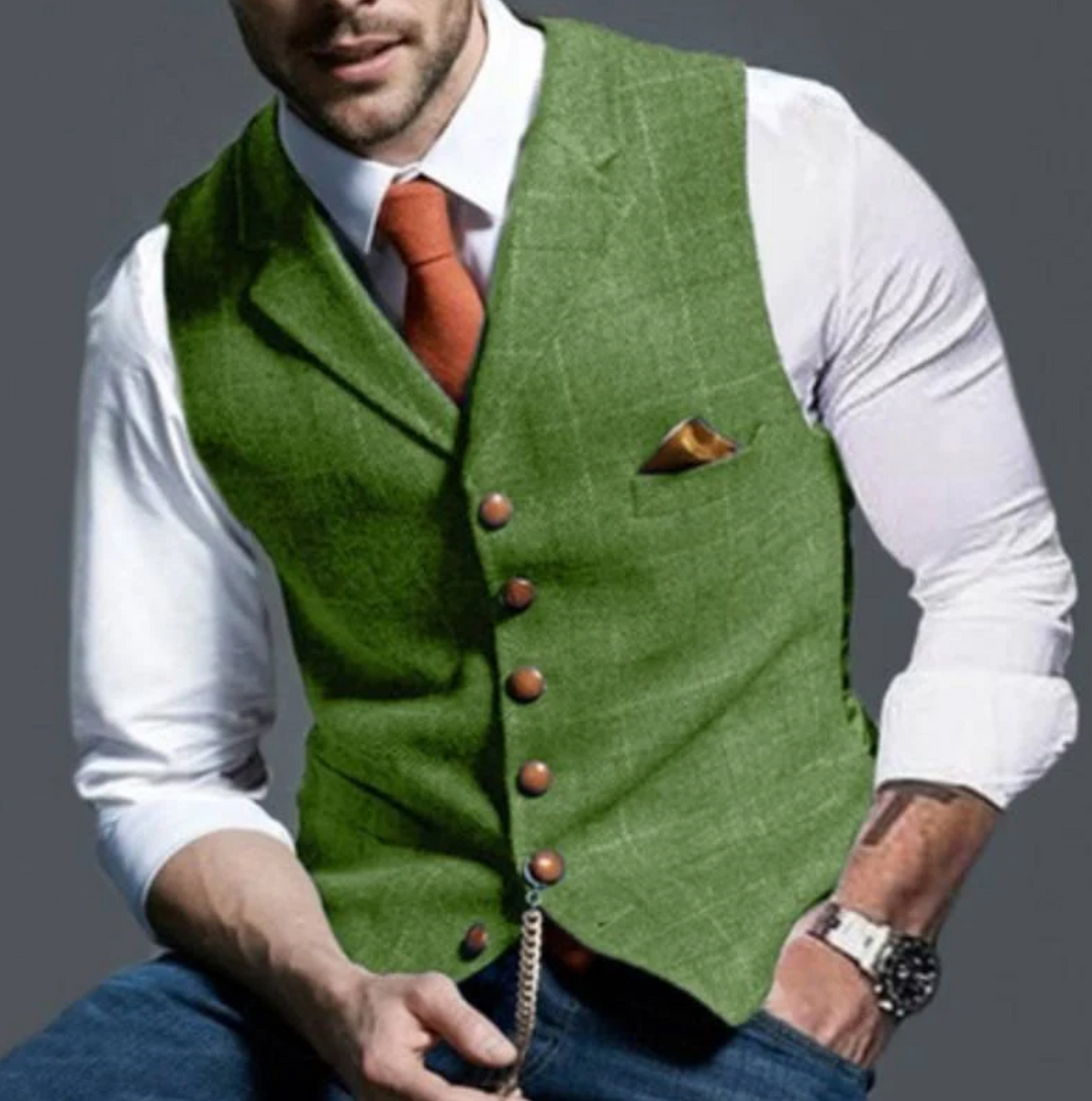 Talvex™ Elegant Men’s Fabric Vest in Classic Style