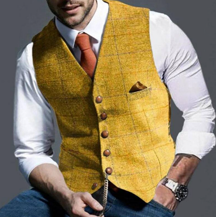 Talvex™ Elegant Men’s Fabric Vest in Classic Style