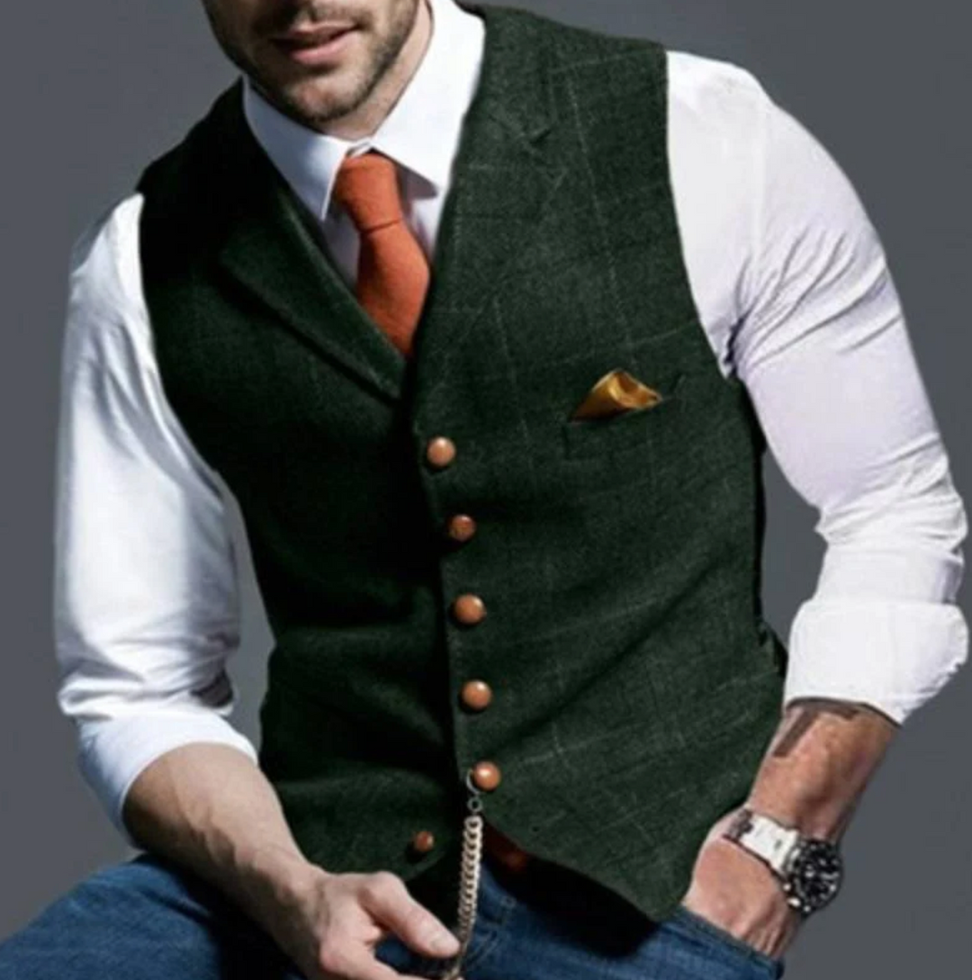 Talvex™ Elegant Men’s Fabric Vest in Classic Style