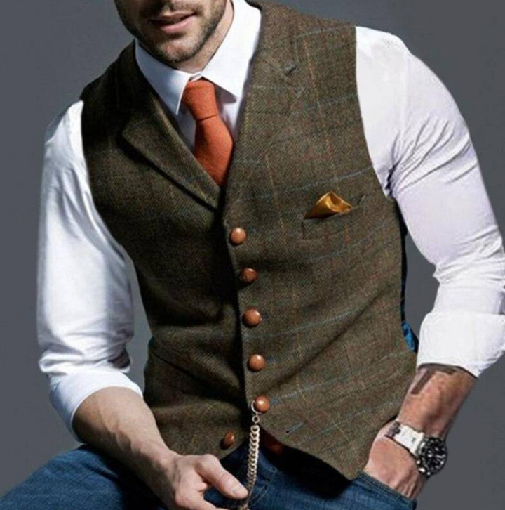 Talvex™ Elegant Men’s Fabric Vest in Classic Style