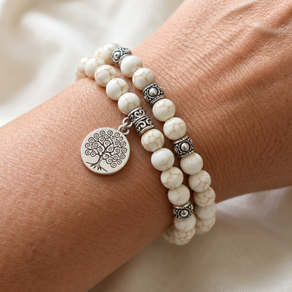 Chelsea | Howlite Mala Bracelet with Natural Beads and Spiritual Style