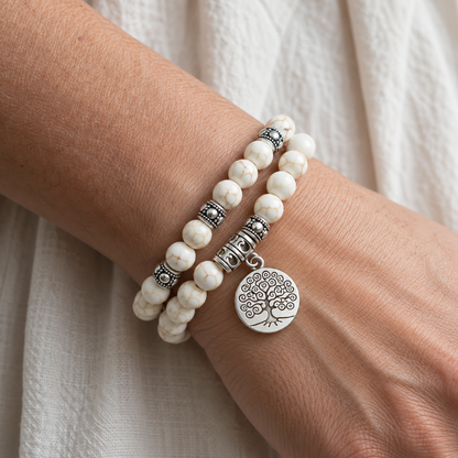 Chelsea | Howlite Mala Bracelet with Natural Beads and Spiritual Style