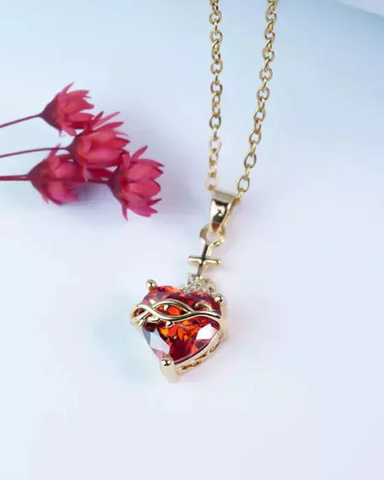 Aurelienna™ Sacred Heart of Jesus Gold-Plated Necklace