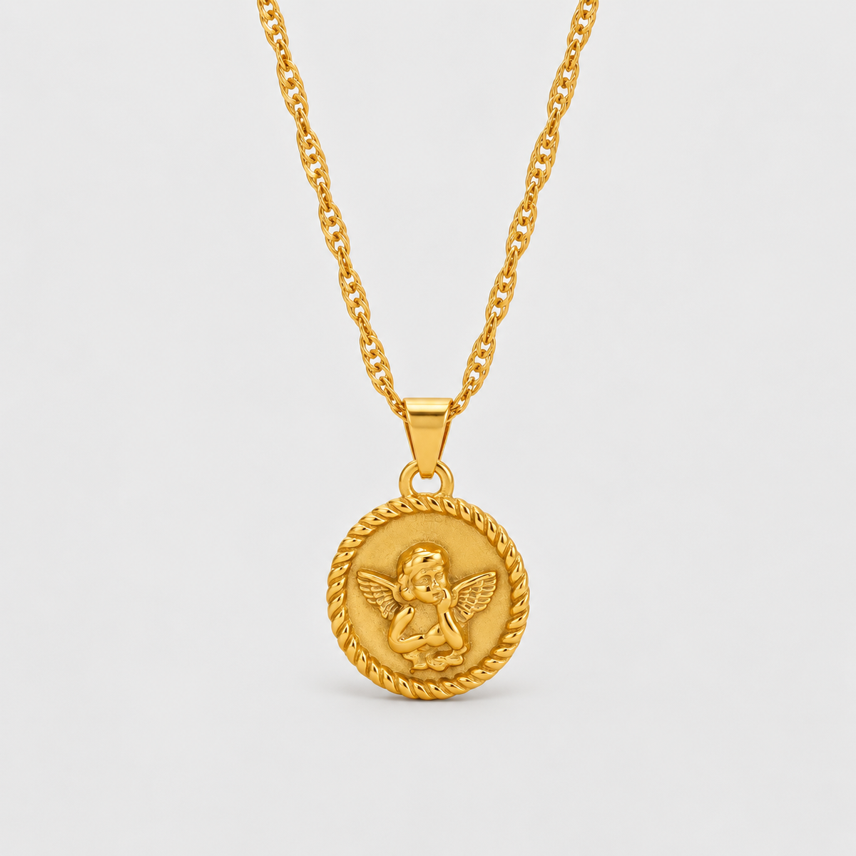 Monica | Guardian Angel Medal Necklace