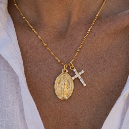 Belladonna | Necklace with Miraculous Medal and Cross