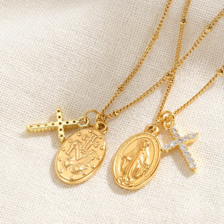 Belladonna | Necklace with Miraculous Medal and Cross