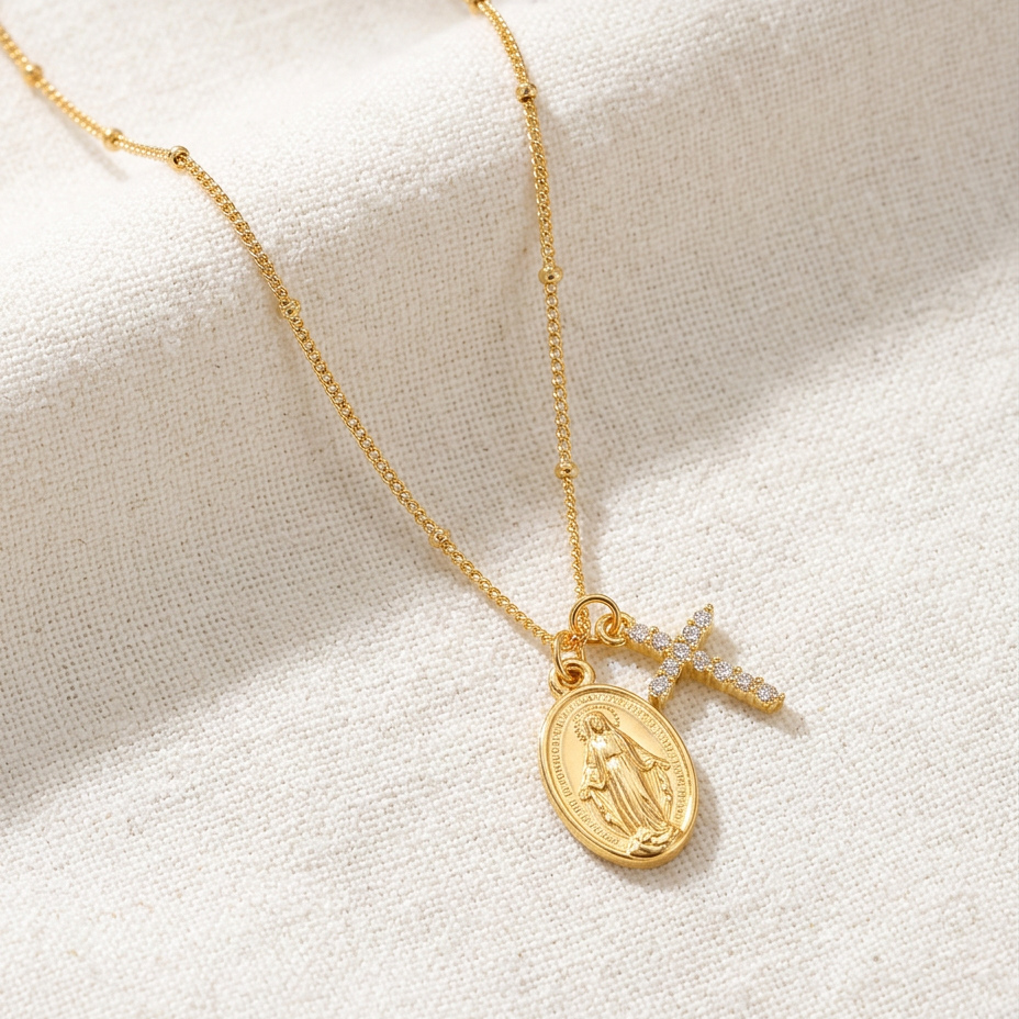 Belladonna | Necklace with Miraculous Medal and Cross