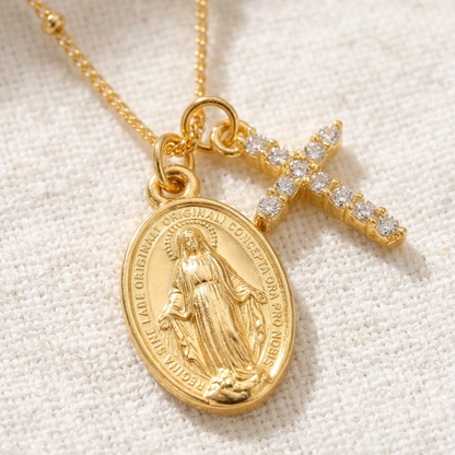 Belladonna | Necklace with Miraculous Medal and Cross