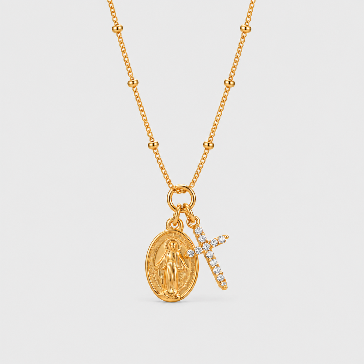 Belladonna | Necklace with Miraculous Medal and Cross