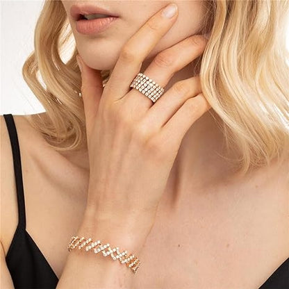 Carys™ Elegant Gold Finish Ring and Bracelet Set