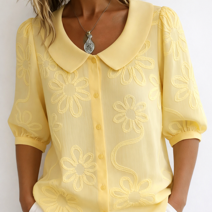 Gavira™ Lightweight Floral Blouse Natural Elegance