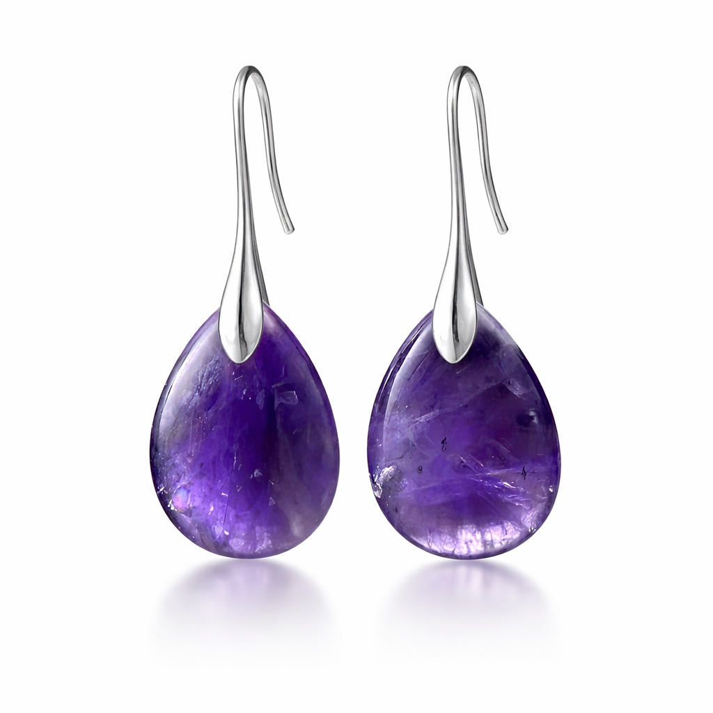 Genira | Natural Amethyst Drop Earrings