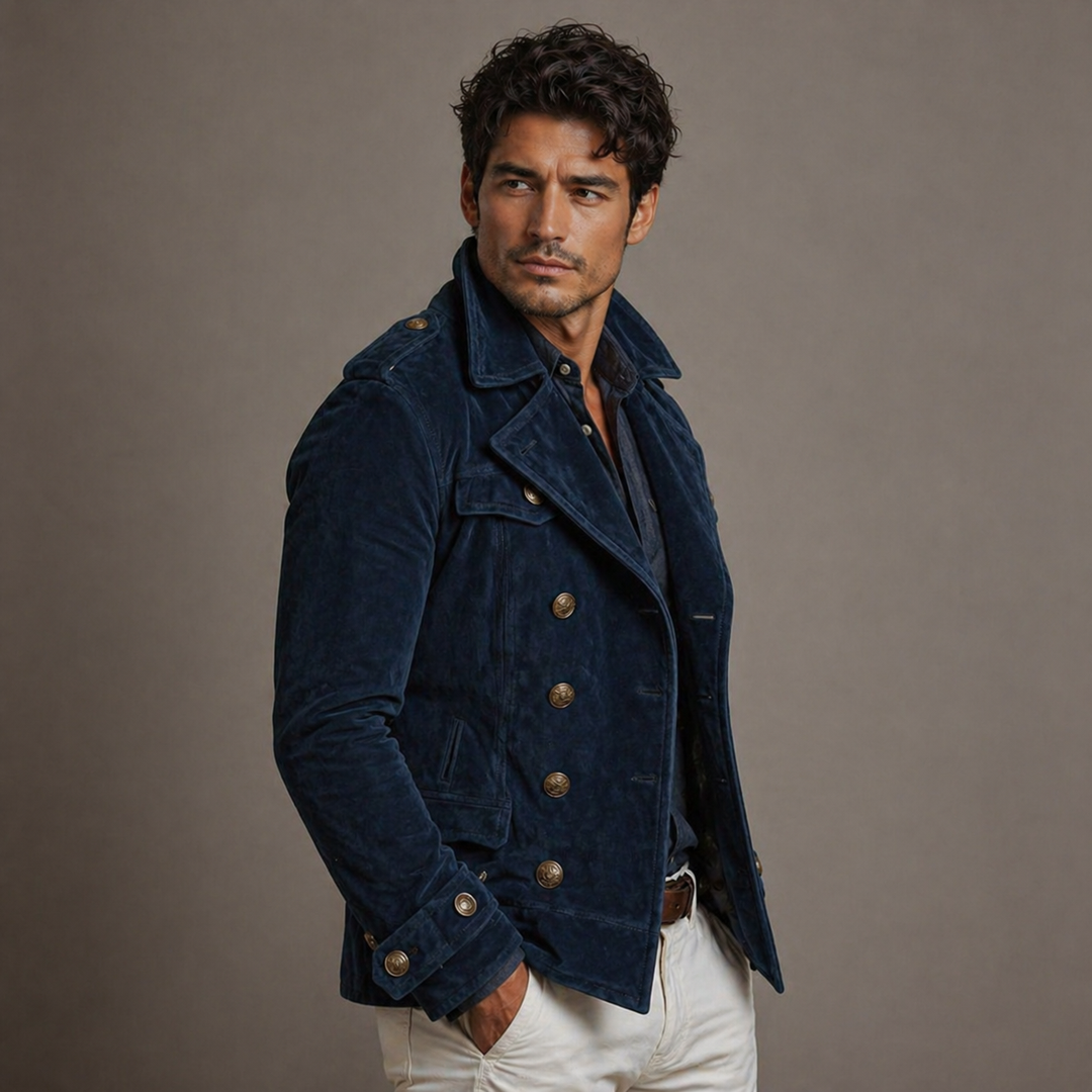 Gravaro™ Vintage Cut Double-Breasted Velvet Jacket