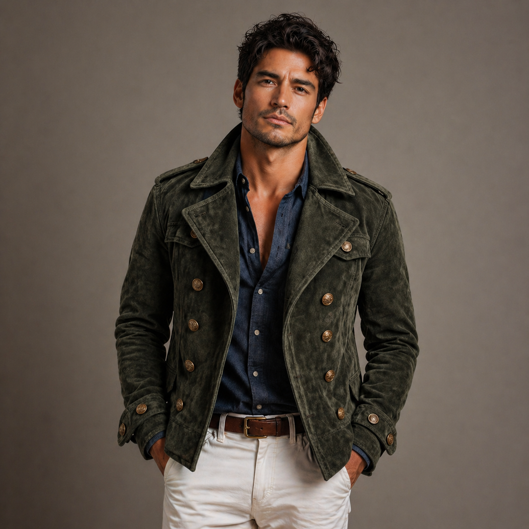 Gravaro™ Vintage Cut Double-Breasted Velvet Jacket