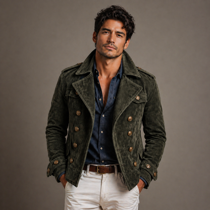 Gravaro™ Vintage Cut Double-Breasted Velvet Jacket