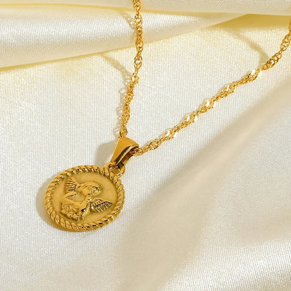 Monica | Guardian Angel Medal Necklace