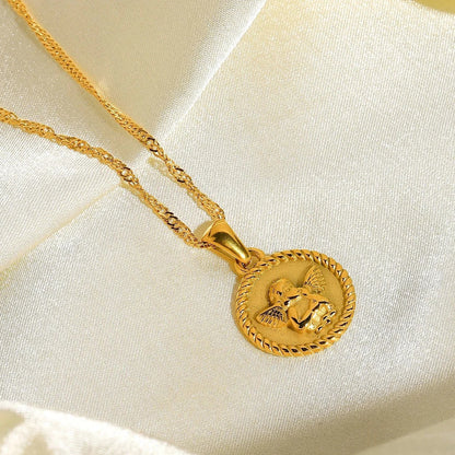 Monica | Guardian Angel Medal Necklace