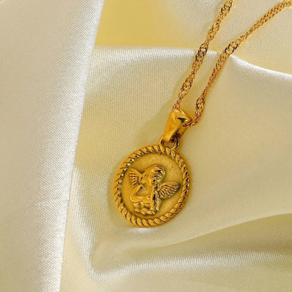 Monica | Guardian Angel Medal Necklace