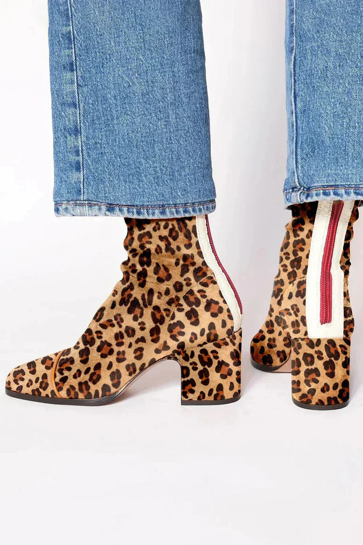 Calíra™ Elegant Suede Ankle Boots with Heel