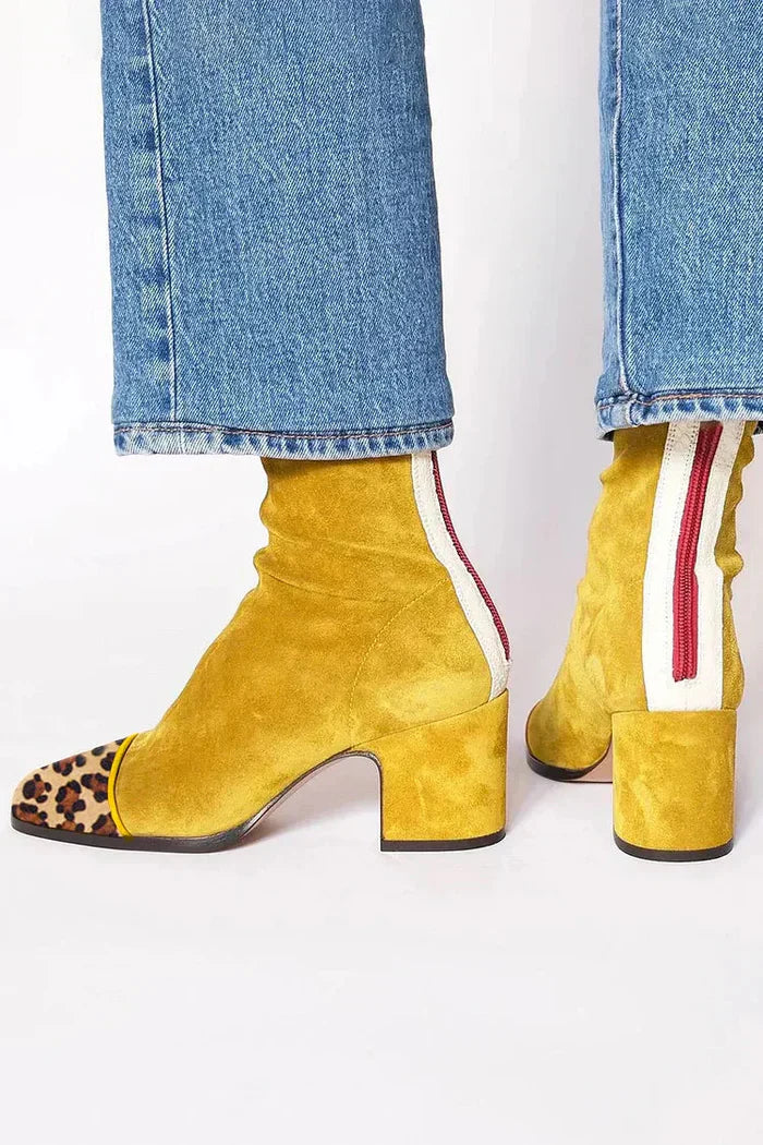 Calíra™ Elegant Suede Ankle Boots with Heel