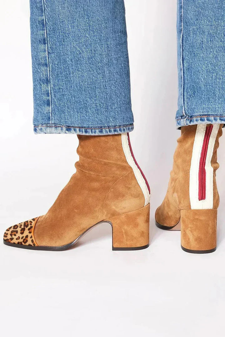Calíra™ Elegant Suede Ankle Boots with Heel