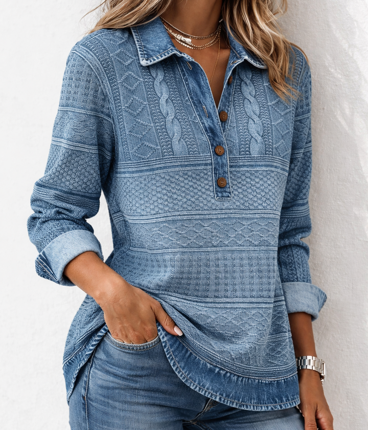 Heliora™ Retro Style Soft Silhouette Blouse
