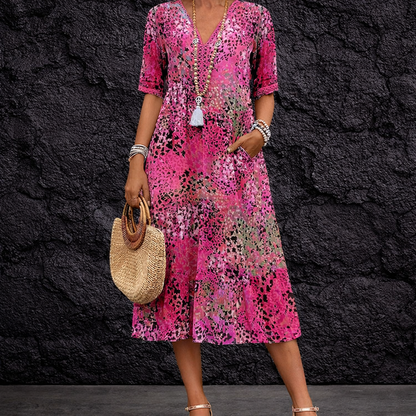 Javessa | Vibrant Midi Dress for Women with Eye-Catching Style