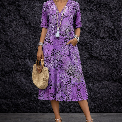 Javessa | Vibrant Midi Dress for Women with Eye-Catching Style