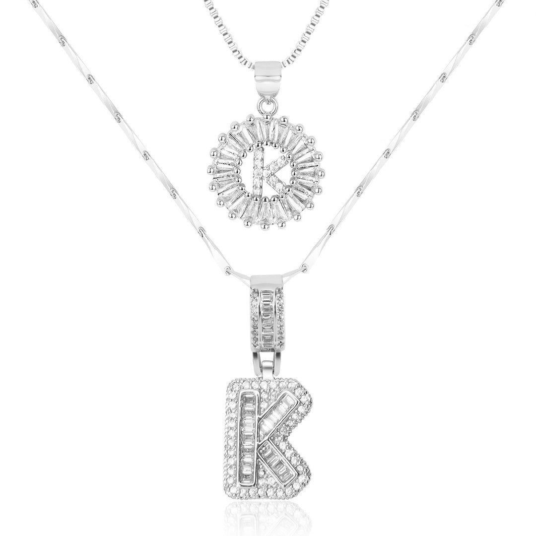 Primrose™ Initial Letter Necklaces with 14k Diamonds (2 pieces)