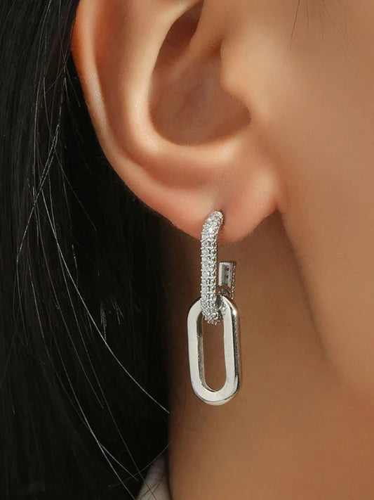 Fallon™ Elegant Chain Earrings with Zirconia Sparkle